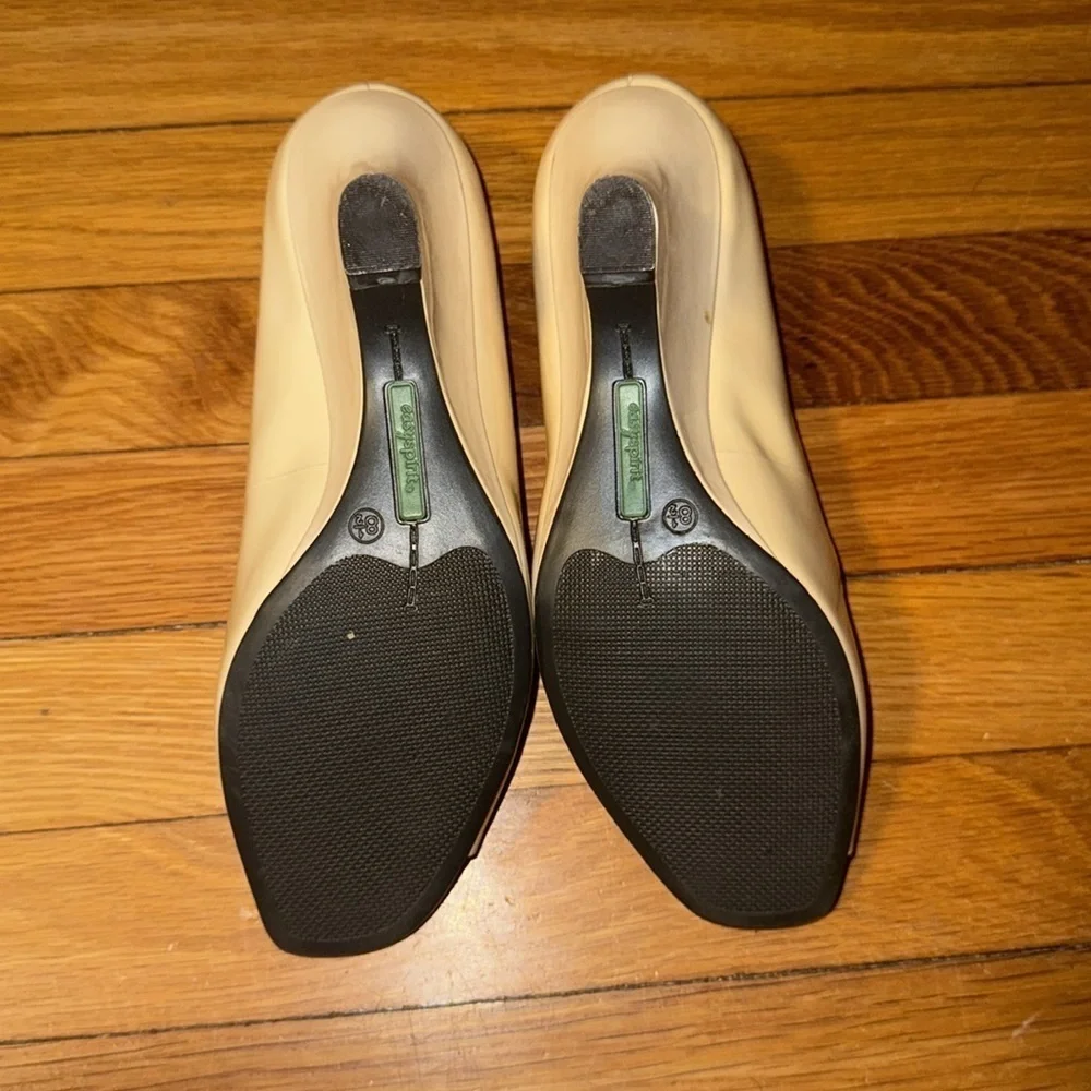Cream Beige 8.5M Easy Spirit opened Toe Wedge Shoes great condition